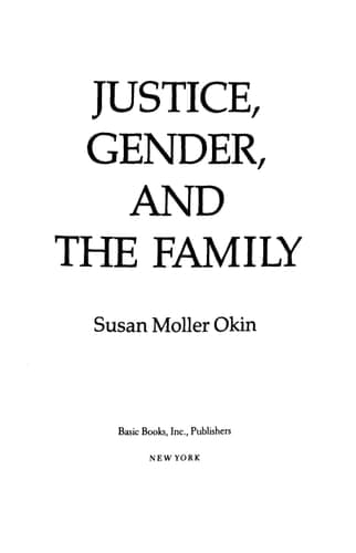 Justice, Gender, And The Family