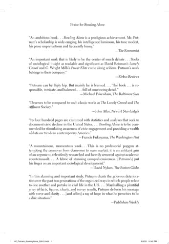 Bowling Alone: Revised and Updated The Collapse and Revival of American Community