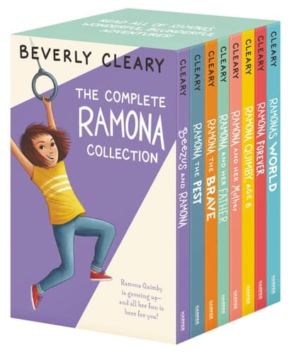 Complete 8-Book Ramona Collection Beezus and Ramona, Ramona and Her Father, Ramona and Her Mother, Ramona Quimby, Age 8, Ramona Forever, Ramona the Brave, Ramona the Pest, Ramona's World