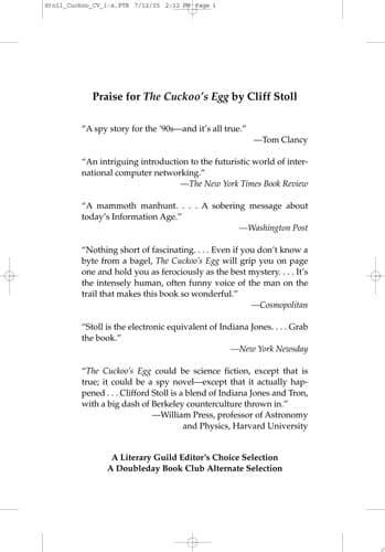 The Cuckoo's Egg Tracking a Spy Through the Maze of Computer Espionage